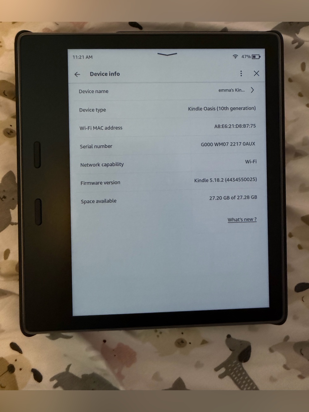 Amazon Kindle Oasis in Black